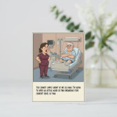 Verpleegster confronteert knorrige patiënt: beters briefkaart (Staand voorkant)