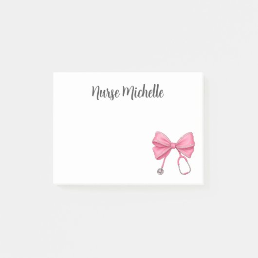 Verpleegster Coquette Roze Strik Post-it® Notes (Voorkant)