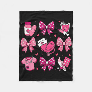 Verpleegster Coquette Stethoscoop Strik Roze Schat Fleece Deken