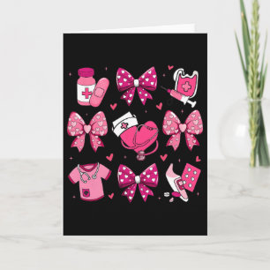 Verpleegster Coquette Stethoscoop Strik Roze Schat Kaart