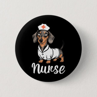Verpleegster Dachshonden In Kostuums Schattige Ver Ronde Button 5,7 Cm