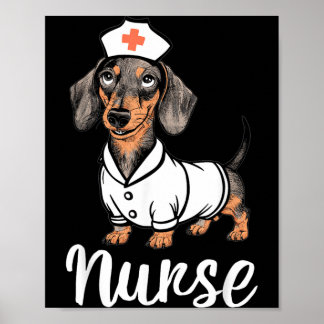 Verpleegster Dachshunds in kostuums Schattige verp Poster