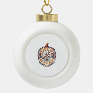 Verpleegster Dag Heks Nacht Halloween Stethoscoop Keramische Bal Ornament