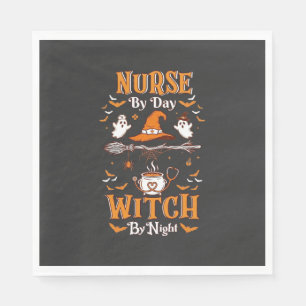 Verpleegster Dag Heksen Nacht Halloween Hoed Spoke Servet