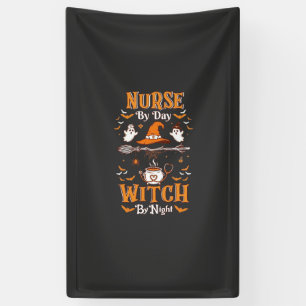 Verpleegster Dag Heksen Nacht Halloween Hoed Spoke Spandoek