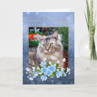 Verpleegster Dag Kaart, Maine Coon Cat, Cat Nurse'