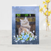 Verpleegster Dag Kaart, Maine Coon Cat, Cat Nurse' Kaart (Gele Bloem)