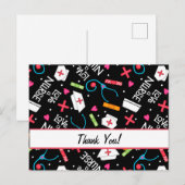 Verpleegster Dank Je Zwarte Medische Gepersonalise Briefkaart (Voorkant / Achterkant)