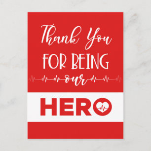 Verpleegster dank u Hero Briefkaart