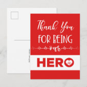 Verpleegster dank u Hero Briefkaart (Voorkant / Achterkant)