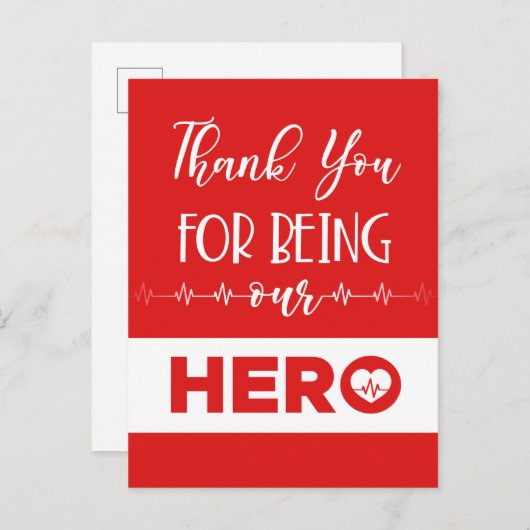 Verpleegster dank u Hero Briefkaart (Voorkant / Achterkant)