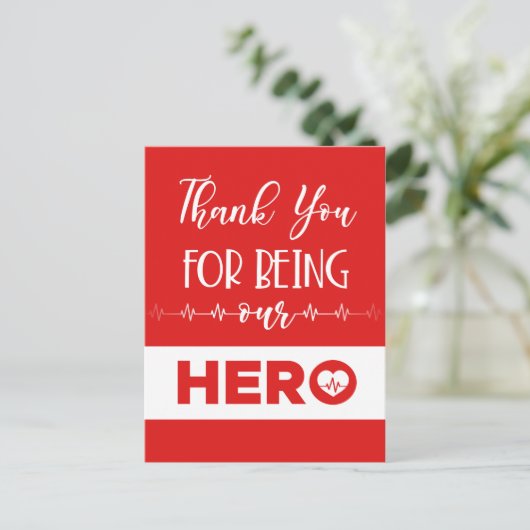Verpleegster dank u Hero Briefkaart (Staand voorkant)