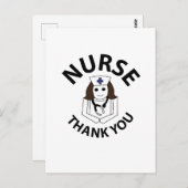 Verpleegster dank u Verpleegster Briefkaart (Voorkant / Achterkant)