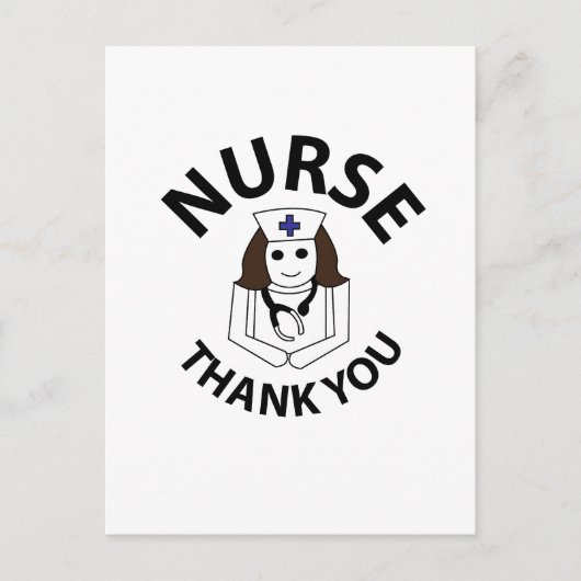 Verpleegster dank u Verpleegster Briefkaart (Voorkant)