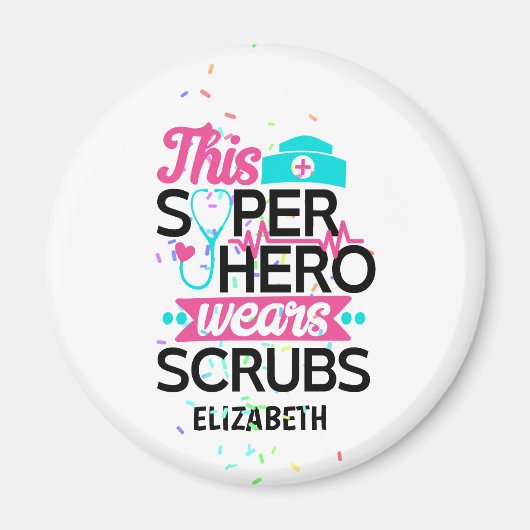 Verpleegster - Deze superheld draagt kruiden - voe Magneet (Voorkant)