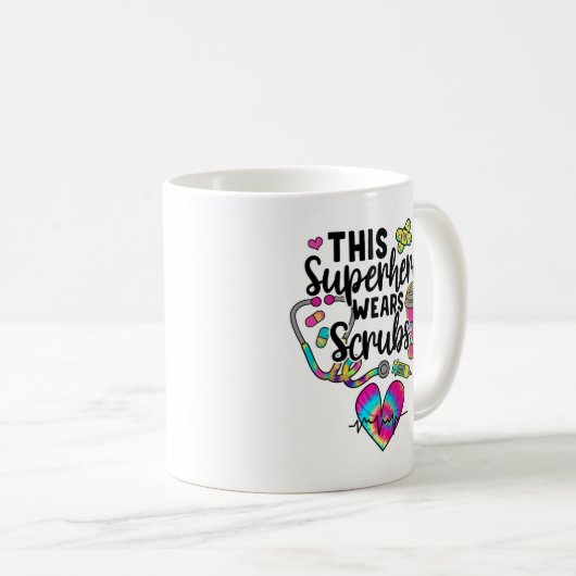 Verpleegster deze superheld draagt scheuren koffiemok (Voorkant rechts)