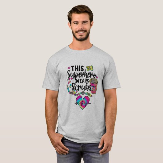 Verpleegster deze superheld draagt scheuren t-shirt (Voorkant volledig)