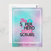 Verpleegster - Deze Superheld Draagt Scrubs - Voeg Briefkaart (Voorkant / Achterkant)