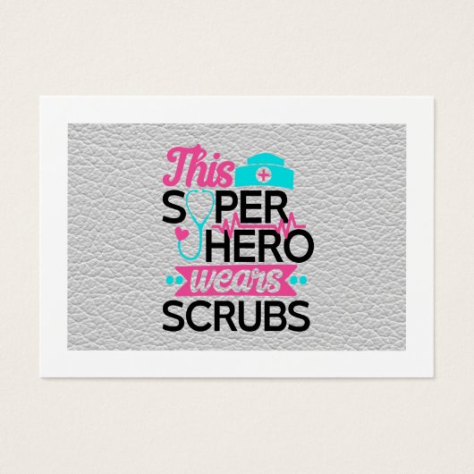 Verpleegster - Deze Superheld Draagt Scrubs - Voeg Visitekaartje (Voorkant)