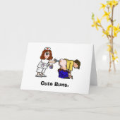 Verpleegster die schot in de Butt Birthday Kaart (Gele Bloem)