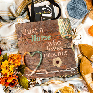 Verpleegster Die van Haken Houdt Rustieke Hart Ont Tote Bag