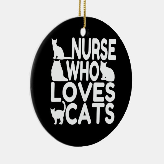 Verpleegster die van katten houdt keramisch ornament (Rechts)