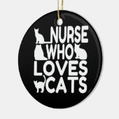 Verpleegster die van katten houdt keramisch ornament (Links)