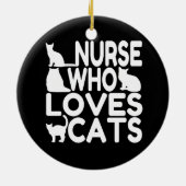 Verpleegster die van katten houdt keramisch ornament (Achterkant)