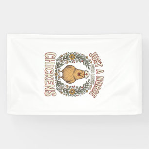 Verpleegster Die Van Kippen Houdt Vintage Shirt On Spandoek