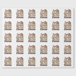 Verpleegster Die van Paarden Houdt Vintage Gravure Cadeaupapier