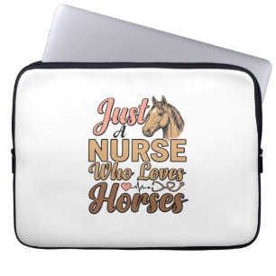 Verpleegster Die van Paarden Houdt Vintage Gravure Laptop Sleeve