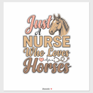 Verpleegster Die van Paarden Houdt Vintage Gravure Sticker