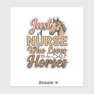 Verpleegster Die van Paarden Houdt Vintage Gravure Sticker