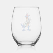 verpleegster dinosaurus wijnglas zonder voet (Achterkant)