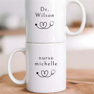 Verpleegster Dokter   Aangepaste Minimalistische Z Koffiemok