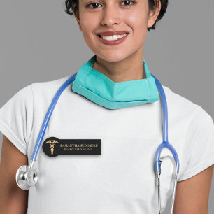 Verpleegster Dokter Caduceus Goud Medisch RN Naamplaatje