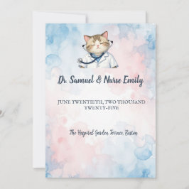 Verpleegster Dokter Kat Aquarel Medische School Br Kaart