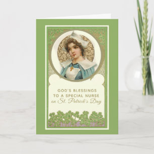 Verpleegster Dokter St. Patrick's Day Zegen Gebed Kaart