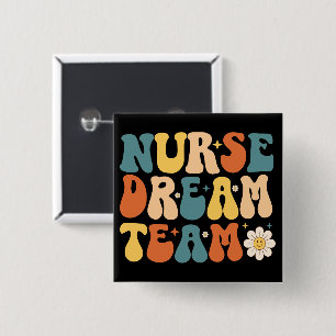 Verpleegster Dream Team Vierkante Button 5,1 Cm