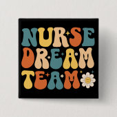 Verpleegster Dream Team Vierkante Button 5,1 Cm (Voorkant)