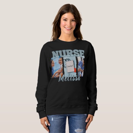 Verpleegster Drie Lijst Foto Sweatshirt (Voorkant volledig)