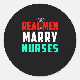 verpleegster | Echte Mannen Trouwen Verpleegkundig Ronde Sticker