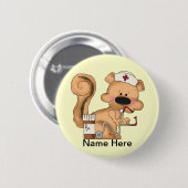 Verpleegster eekhoorn Button (Voorkant /achterkant)
