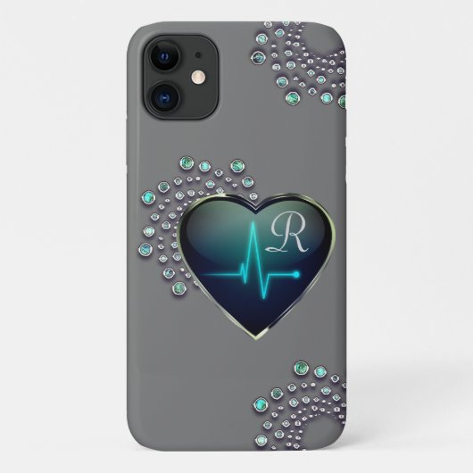 Verpleegster EKG hart en juweel Case-Mate iPhone Case (Achterkant)