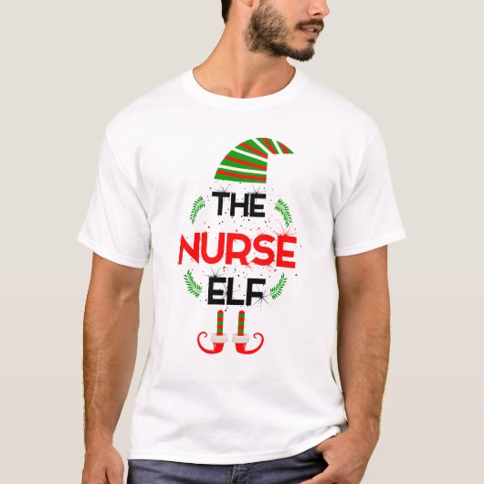 Verpleegster Elf Kerst T-shirt (Voorkant)