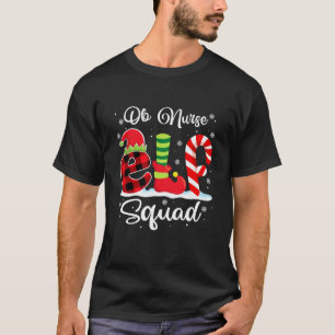 Verpleegster Elf Squad Kerstmis RN Verloskunde Mat T-shirt