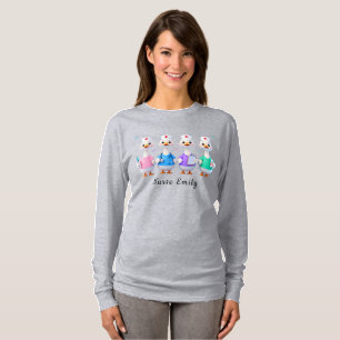 Verpleegster Emily Lange Mouwen Grijs Ganzen T-Shi T-shirt