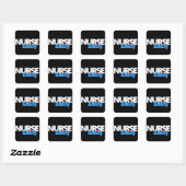 Verpleegster Emily Show Sticker, zwart Vierkante Sticker (Vel)