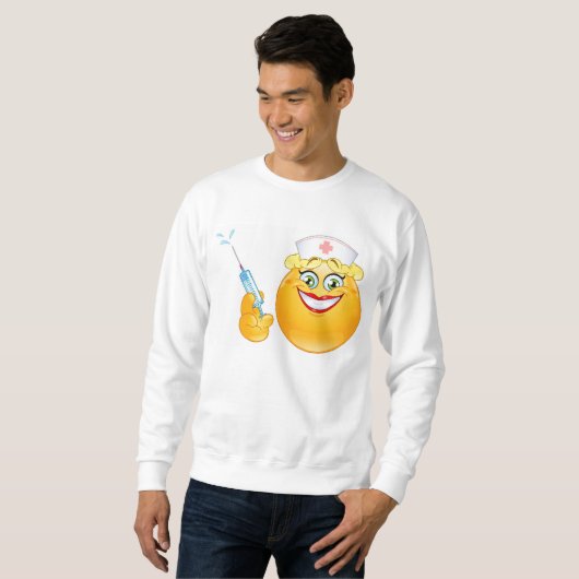 Verpleegster Emoji mannen sweatshirt (Voorkant volledig)