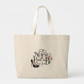 Verpleegster en aanstaande bruid grote tote bag (Achterkant)
